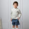 Clothing Caramelo Knitwear | Grey Knitted Scottie Dog Jumper & Shorts Set