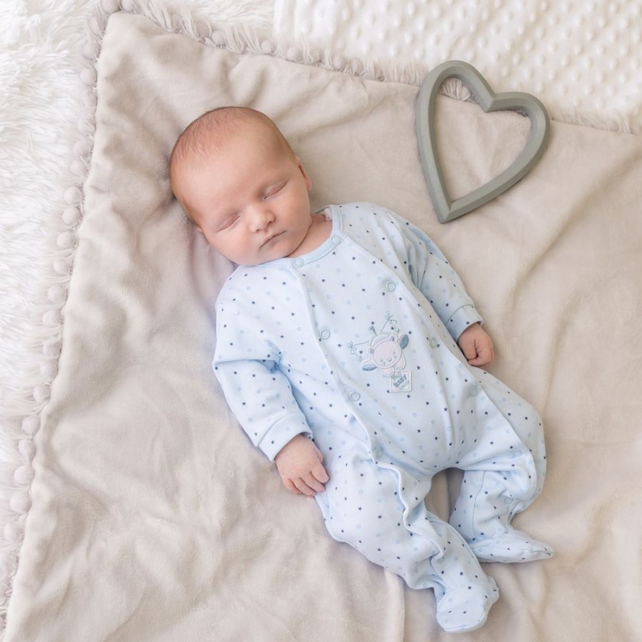 Clothing Dandelion Sleepsuits | Blue 'Hanging Bear' Star Print Sleepsuit | Millie & Ralph