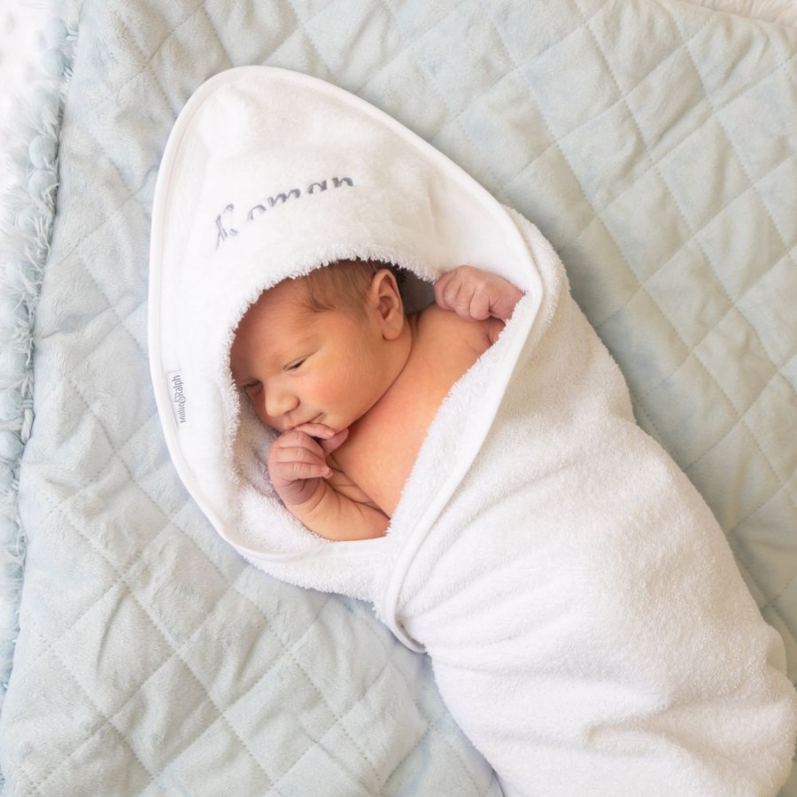 Personalised Millie & Ralph | Personalised Embroidered Hooded Towel - White