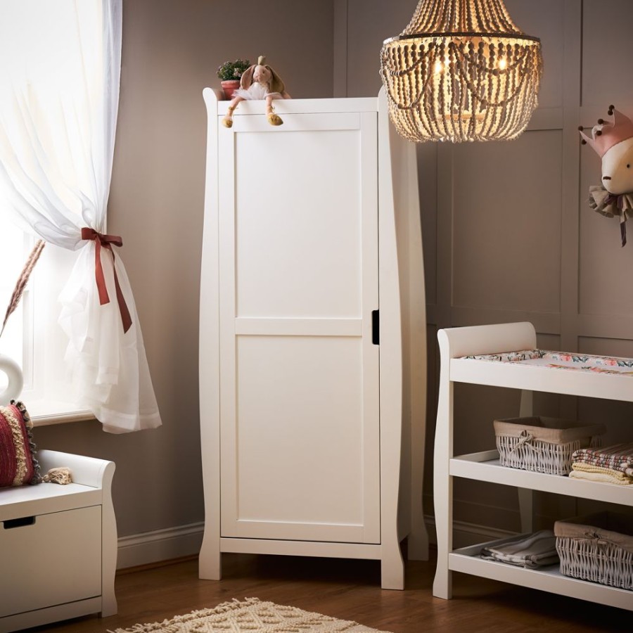 Nursery & Home Obaby Wardrobes | Obaby Stamford Sleigh Single Wardrobe - White