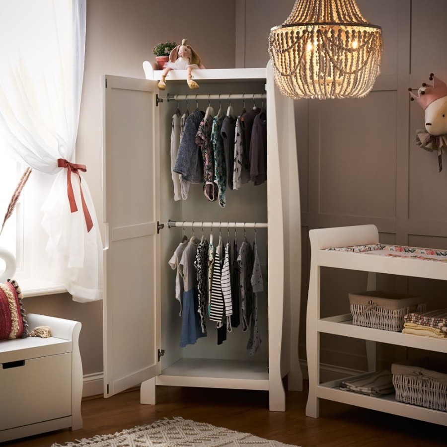 Nursery & Home Obaby Wardrobes | Obaby Stamford Sleigh Single Wardrobe - White