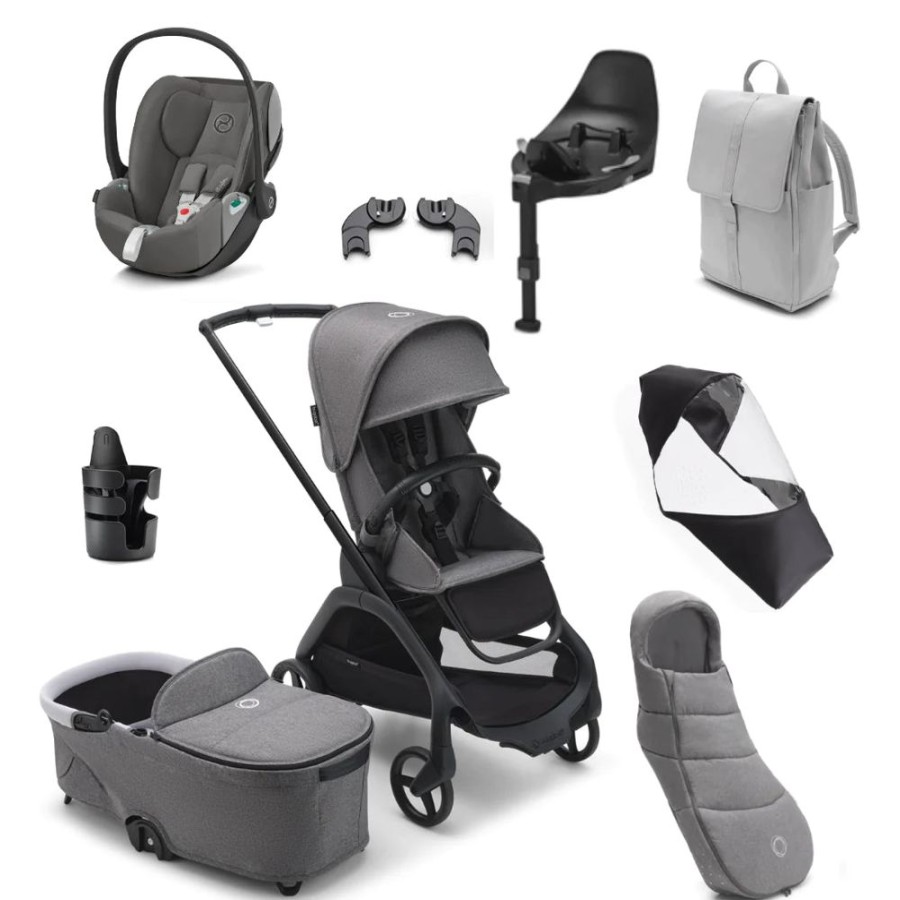 Prams & Pushchairs Bugaboo | Bugaboo Dragonfly Ultimate Travel System Bundle With Cybex Cloud T Car