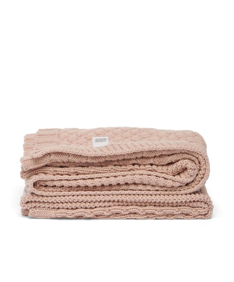 Nursery & Home Millie & Ralph Blankets | Mamas & Papas Welcome To The World Seedling Knitted Blanket - Pink