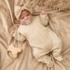 Clothing Dandelion Knitwear | Unisex Cable Knitted Taupe Baby Onesie | Millie & Ralph