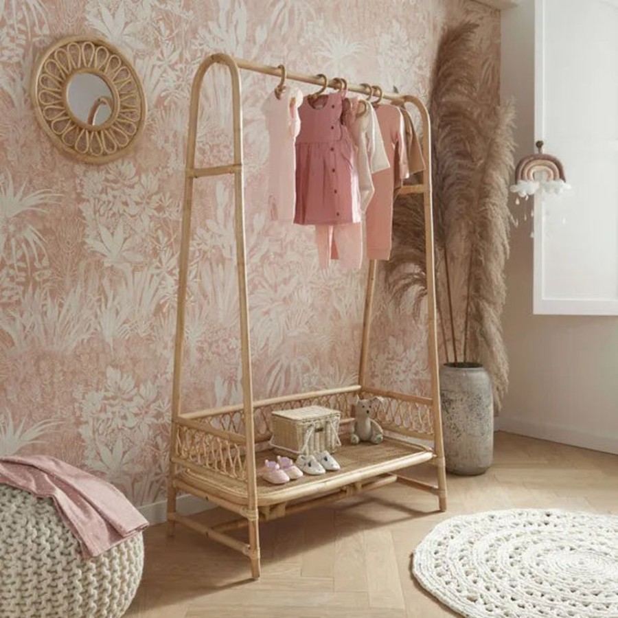 Nursery & Home CuddleCo Nursery Decor | Cuddleco Aria Children'S Clothes Rail - Rattan