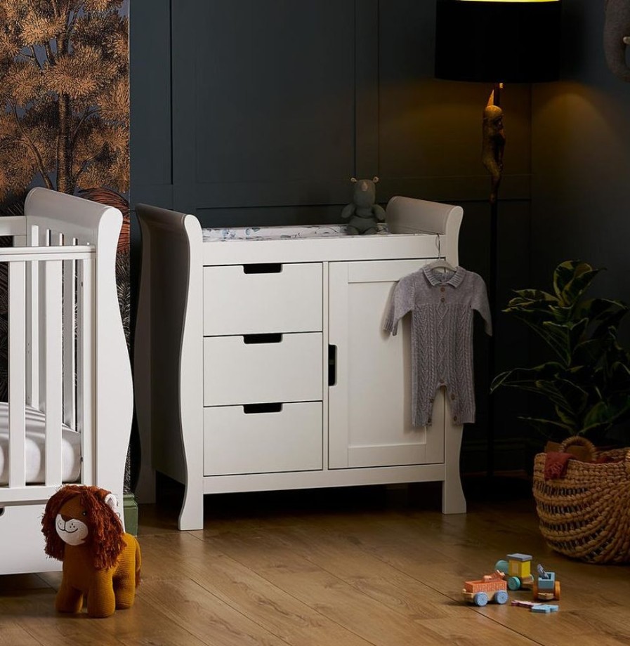 Nursery & Home Obaby 2 Piece Sets | Obaby Stamford Luxe Sleigh 2Pc Nursery Furniture - White