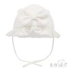 Clothing Millie & Ralph Hats | White Textured Bow Summer Hat