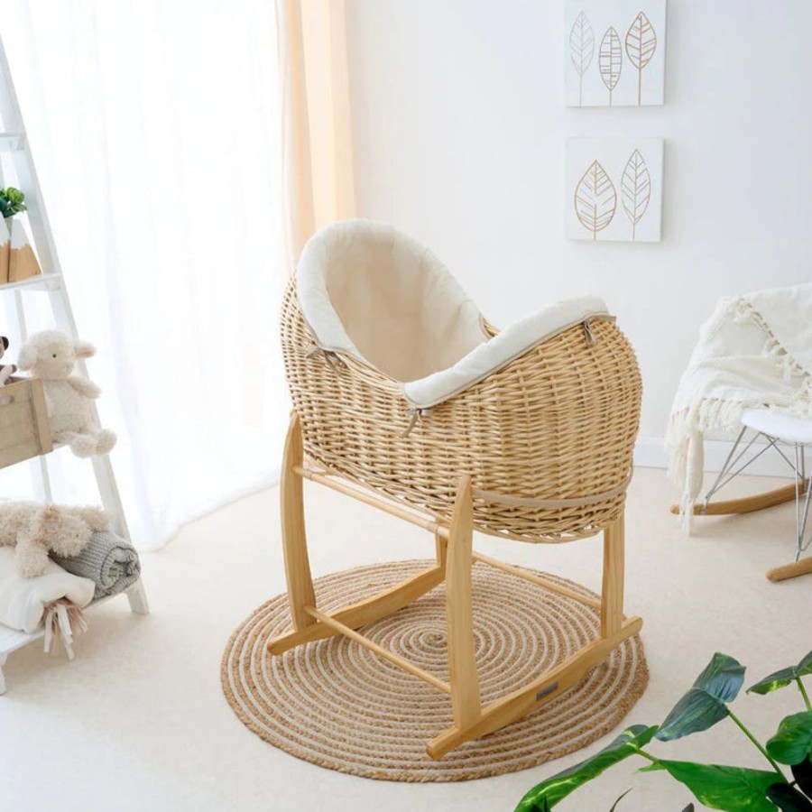 Nursery & Home Clair De Lune Moses Baskets & Bedside Cribs | Clair De Lune Deluxe Rocking Stand - Natural