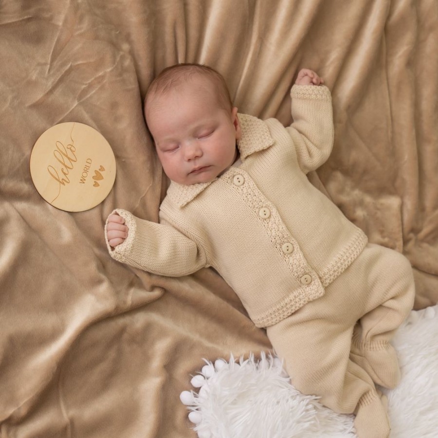 Clothing Dandelion Cardigans | Beige Buttoned Cardigan