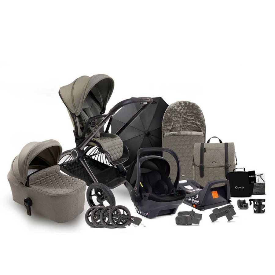 Prams & Pushchairs iCandy | Icandy Core Complete Bundle With Cocoon Car Seat - Light Moss