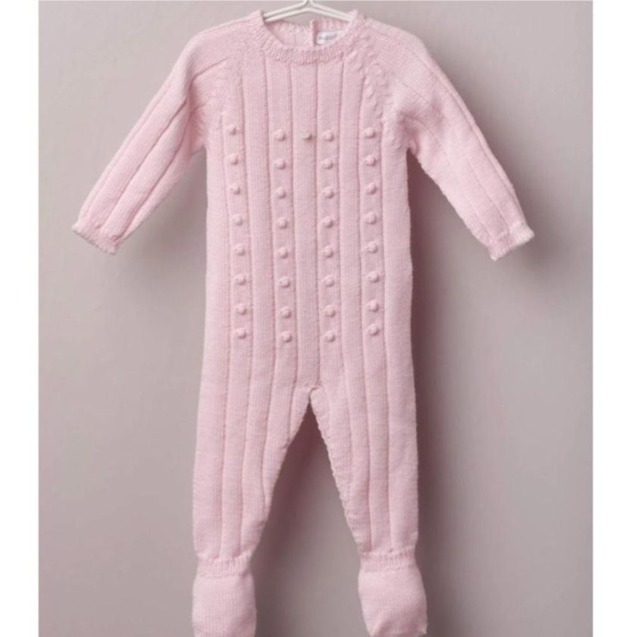 Clothing Millie & Ralph Knitwear | Baby Girls Bobble Knitted Babygrow