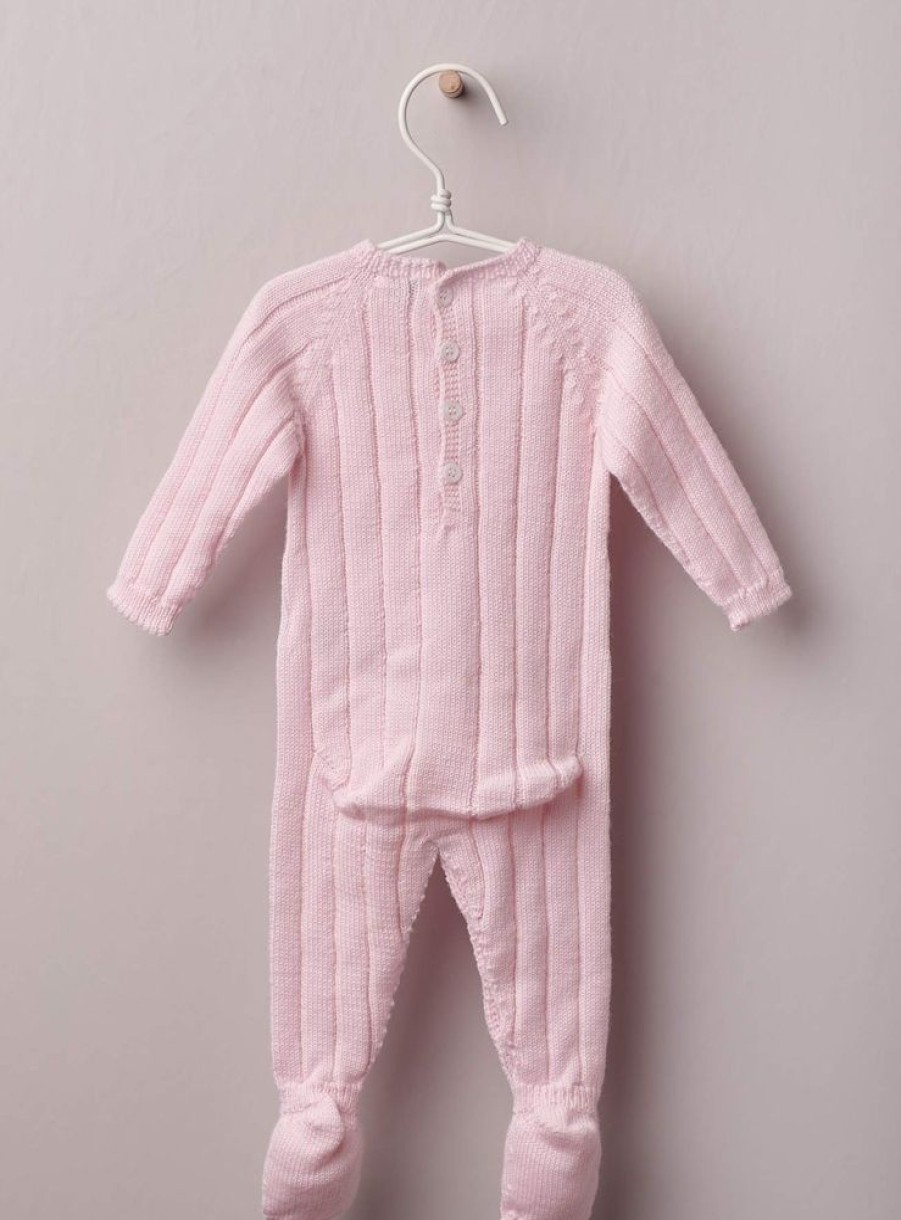 Clothing Millie & Ralph Knitwear | Baby Girls Bobble Knitted Babygrow