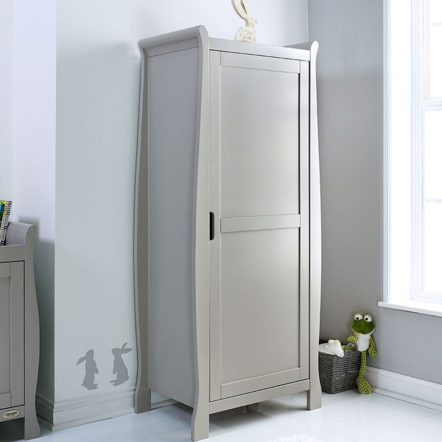 Nursery & Home Obaby Wardrobes | Obaby Stamford Sleigh Single Wardrobe - Warm Grey