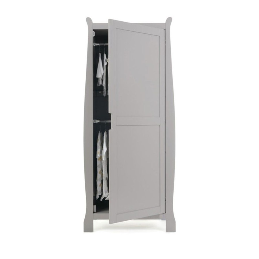 Nursery & Home Obaby Wardrobes | Obaby Stamford Sleigh Single Wardrobe - Warm Grey