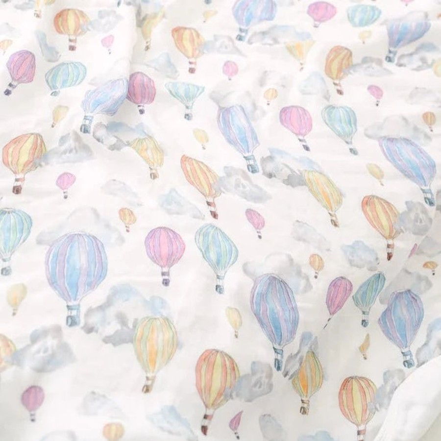 Clothing Millie & Ralph Blankets | Gilded Bird Bamboo Baby Muslin Blanket - Balloon Festival