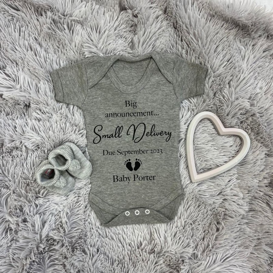 Personalised Millie & Ralph | Personalised 'Big Announcement...Small Delivery' Announcement Vest