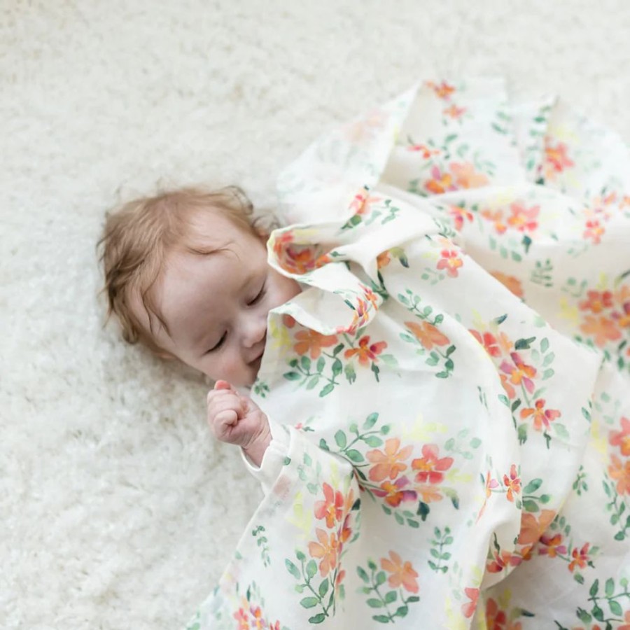 Nursery & Home Gilded Bird Bedding & Sleepwear | Gilded Bird Xl Muslin Swaddle - Pretty Stems