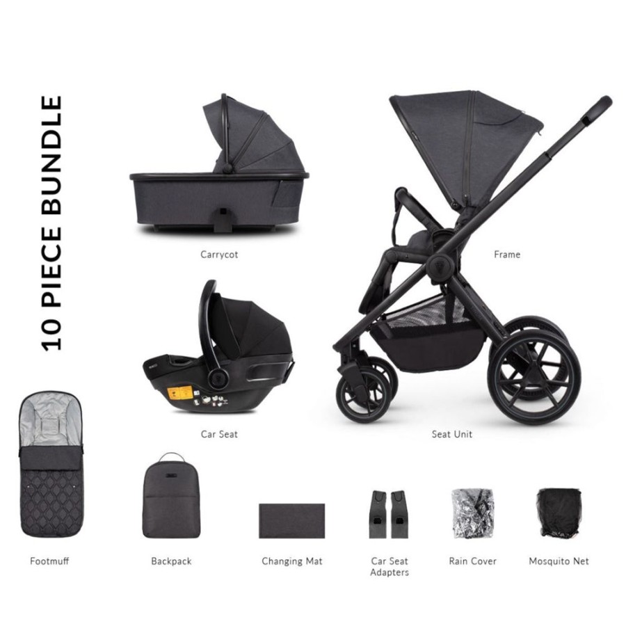 Prams & Pushchairs Venicci | Venicci Tinum Edge 3 In 1 Travel System - Charcoal