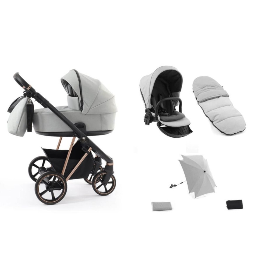 Prams & Pushchairs BabyStyle | Babystyle Prestige Vogue 8 Piece Bundle - Flint Grey With Copper Chass