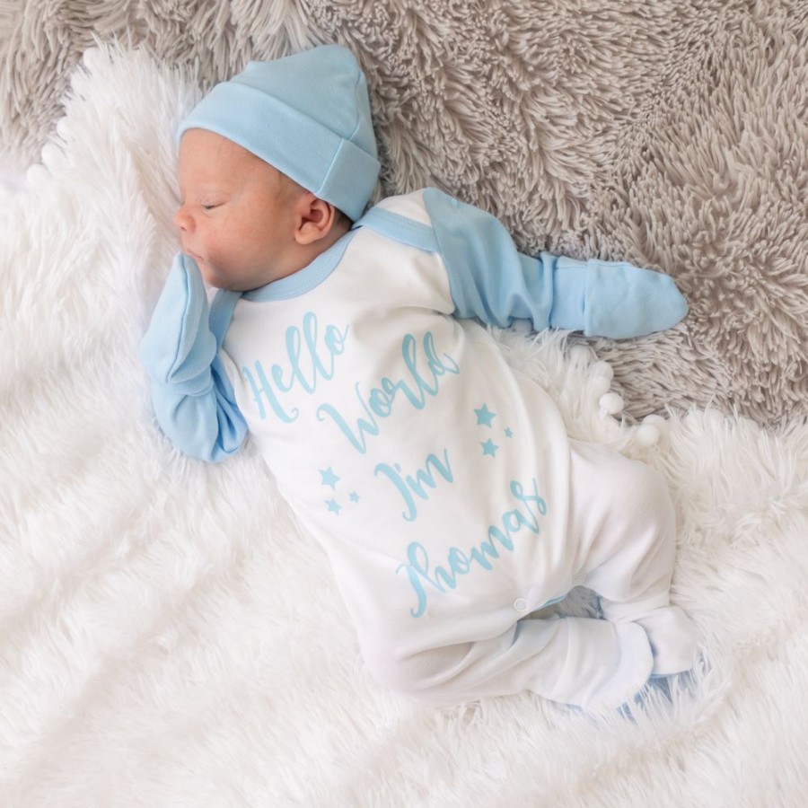 Clothing Millie & Ralph Sleepsuits | Contrast Sleepsuit Set | Personalised Set | Millie & Ralph