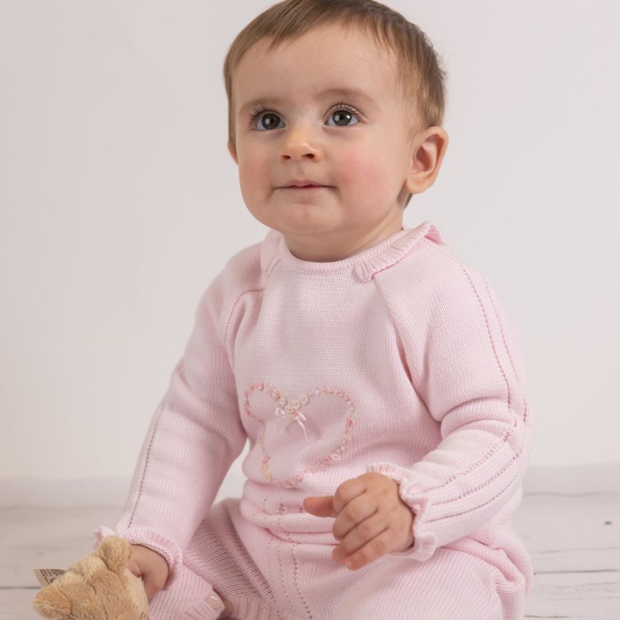 Clothing Sarah Louise Sleepsuits | Pink Frill Heart Design All In One