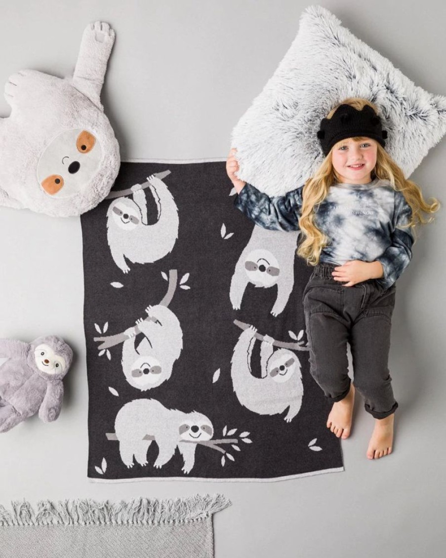 Clothing Bizzi Growin Blankets | Slothtastic Sloth Knitted Blanket