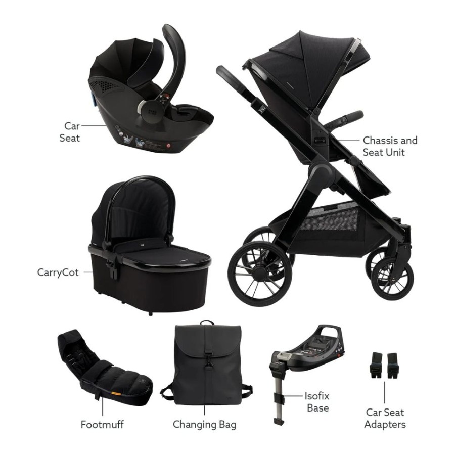 Prams & Pushchairs Bababing | Bababing Raffi Travel, Home & Highchair Bundle - 17 Pc - Gloss Black