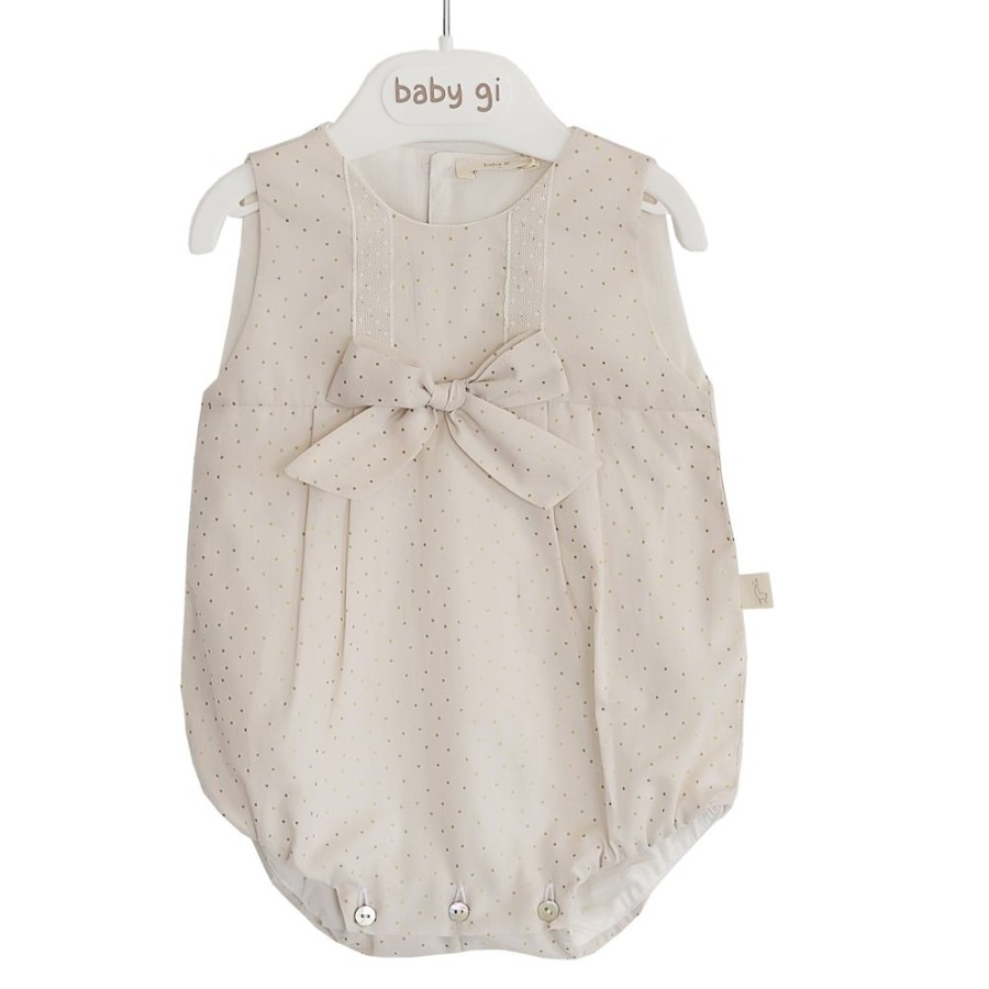 Clothing Millie & Ralph Rompers | Golden Spot Bow Romper