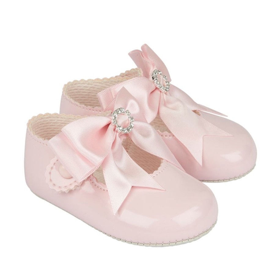 Clothing Baypods Shoes & Booties | Pink Bow & Diamante Shoe