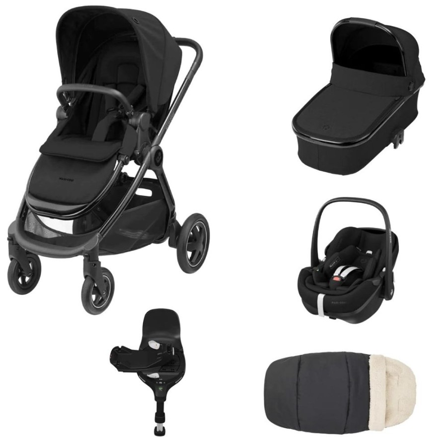 Prams & Pushchairs Maxi-Cosi | Maxi-Cosi Adorra Luxe Pebble 360 Pro + Base Travel System - Twillic Bl