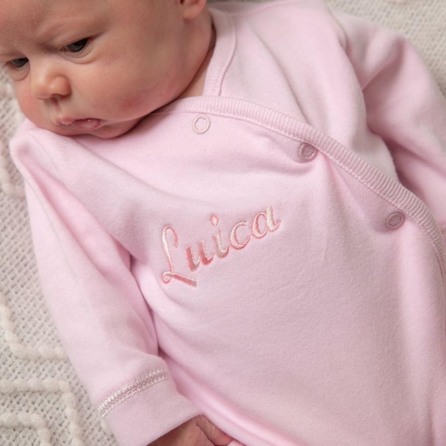 Clothing Millie & Ralph Sleepsuits | Popper Sleepsuit | Personalise In Pink | Millie & Ralph