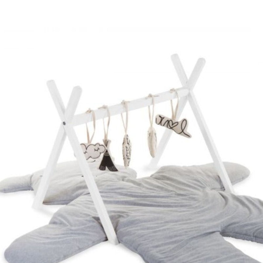 Nursery & Home Millie & Ralph Nursery Decor | Childhome Wooden Tipi Play Gym & Toys - White