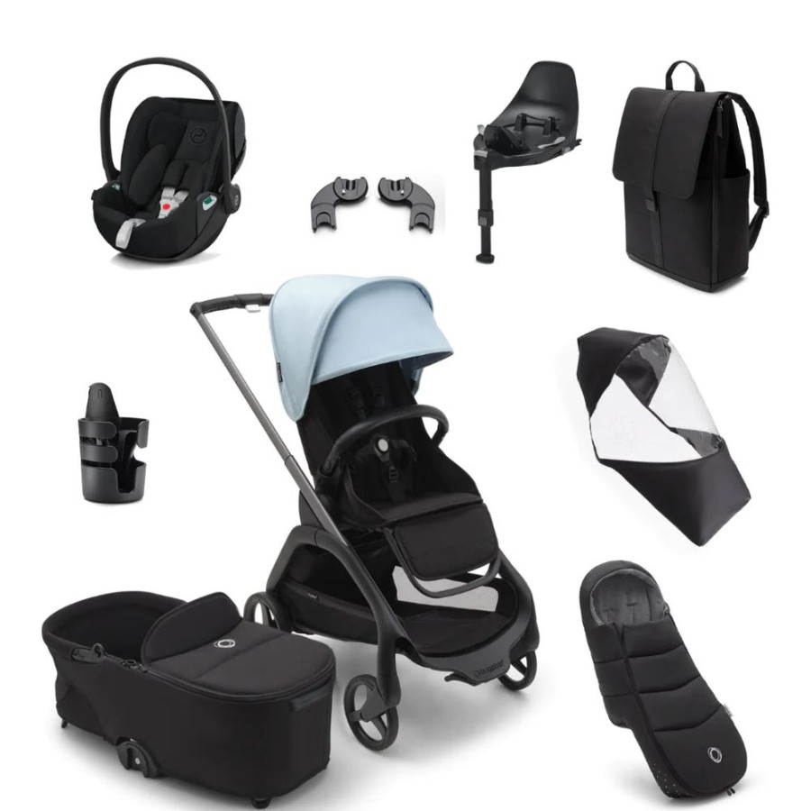 Prams & Pushchairs Bugaboo | Bugaboo Dragonfly Ultimate Travel System Bundle With Cybex Cloud T Car