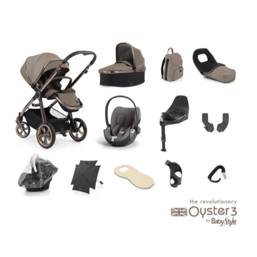 Prams & Pushchairs BabyStyle | Oyster 3 Ultimate 12 Pc Travel System Bundle With Cloud T Car Seat - M