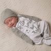 Personalised Millie & Ralph | Hello World I'M..' Dark Grey Contrast Sleepsuit Set | Millie & Ralph