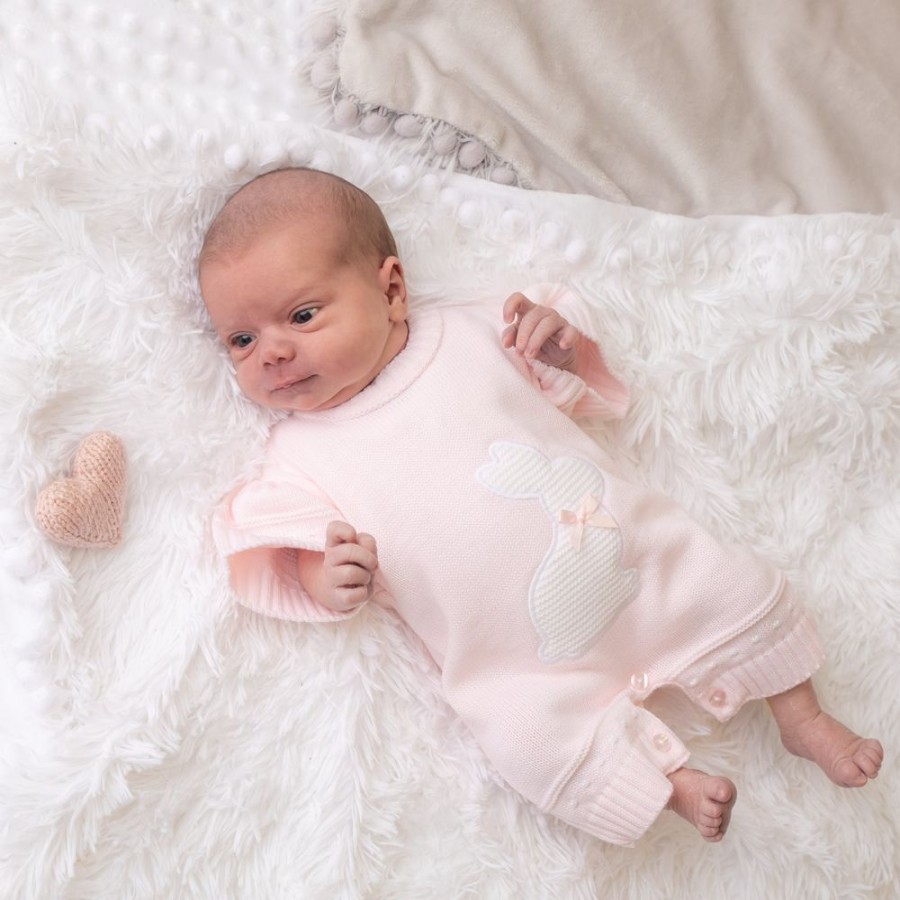 Clothing Dandelion Rompers | Pink Triple Hearts | Cotton Sleepsuit | Millie & Ralph