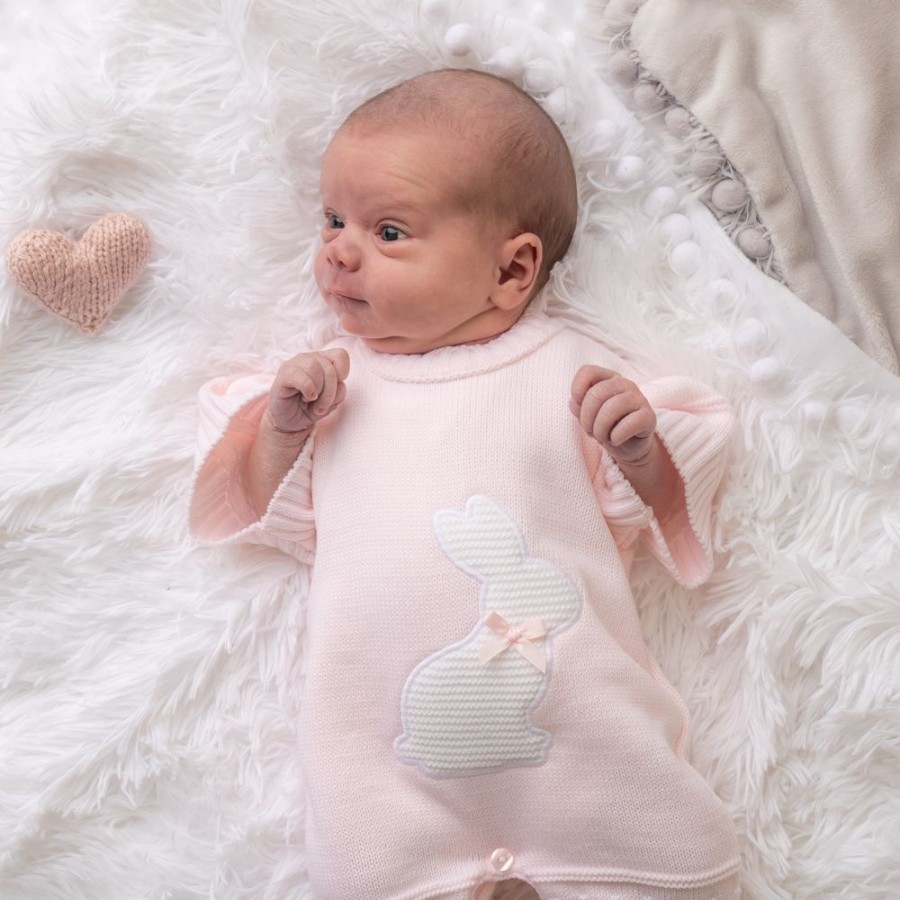 Clothing Dandelion Rompers | Pink Triple Hearts | Cotton Sleepsuit | Millie & Ralph