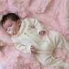 Clothing Millie & Ralph Sleepsuits | Beige Button Detail Sleepsuit