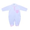 Clothing Pex Sleepsuits | White Pink Gingham Detail Pocket Sleepsuit