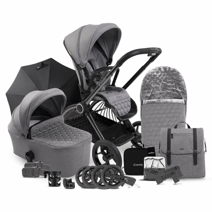 Prams & Pushchairs iCandy | Icandy Core Complete Bundle - Light Grey