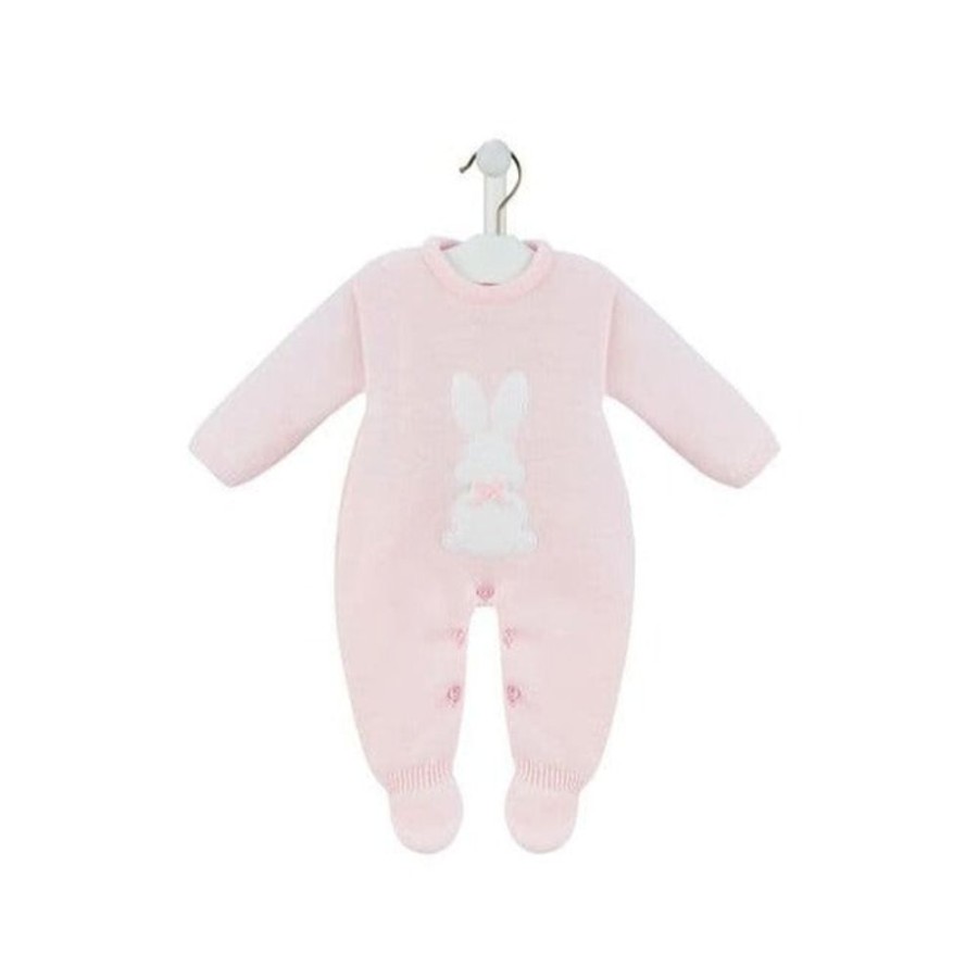 Clothing Dandelion Knitwear | Pink Bunny Knitted Onesie