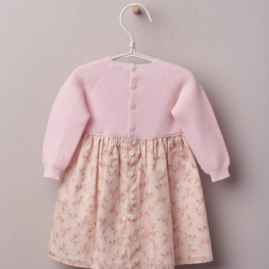 Clothing Millie & Ralph Outfits | Baby Pink Floral Print Knit Top Dress