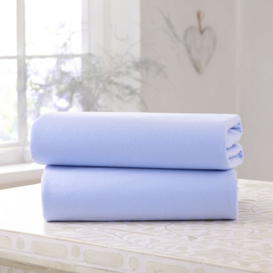 Nursery & Home Clair De Lune Bedding & Sleepwear | Clair De Lune 2 Pack Fitted Cotton Cot Bed Sheets - Blue