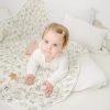 Clothing Millie & Ralph Blankets | Gilded Bird Bamboo Baby Muslin Blanket - Linen Leaves