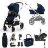 Prams & Pushchairs Cybex | Cybex Gazelle S Black Luxury Cloud T Bundle - Ocean Blue