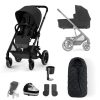 Prams & Pushchairs Cybex | Cybex Balios S Lux Essential Bundle - Moon Black