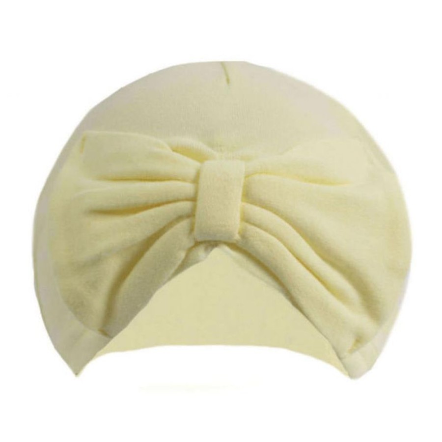 Clothing Millie & Ralph Hats | Lemon Turban Hat With Bow