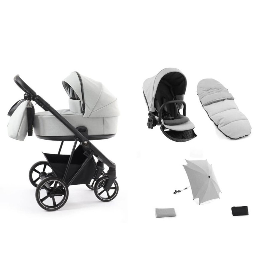 Prams & Pushchairs BabyStyle | Babystyle Prestige Vogue 8 Piece Bundle - Flint Grey With Black Chassi