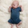 Clothing Millie & Ralph Knitwear | Cobalt Blue Knitted Polo Romper