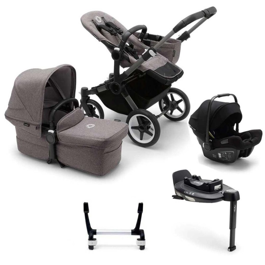 Prams & Pushchairs Bugaboo | Bugaboo Donkey 5 Mono Turtle Travel System - Grey Melange